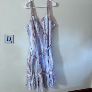 NWT Crown & Ivy women’s size 2x blue red striped midi sundress